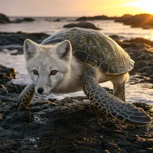 Arctic fox + Sea turtle